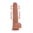 Dildo vibrant réaliste en silicone à double densité avec boules - 8 / 20,3 cm - Tan