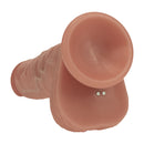 Dildo vibrant réaliste en silicone à double densité avec boules - 8 / 20,3 cm - Tan