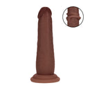 Dildo en silicone réaliste à double densité avec peau glissante - 6 / 15,5 cm - Marron