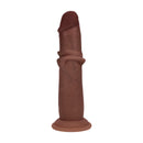 Dildo en silicone réaliste à double densité avec peau glissante - 6 / 15,5 cm - Marron