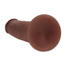 Dildo en silicone réaliste à double densité avec peau glissante - 6 / 15,5 cm - Marron