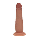 Dildo en silicone réaliste à double densité avec peau glissante - 6 / 15,5 cm - Tan