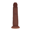Dildo en silicone réaliste à double densité avec peau glissante - 7 / 18,5 cm - Marron