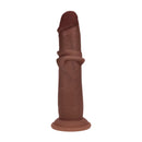 Dildo en silicone réaliste à double densité avec peau glissante - 8 / 20,5 cm - Marron