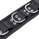 Collier en cuir 3 anneaux D - Noir