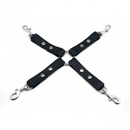 Cuir BDSM Nœud avec Crochets - Noir
