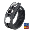 Cockring en cuir ajustable - Noir