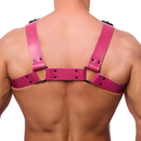 Harnais en cuir Bulldog - S/M - Rose
