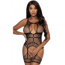 Halter Merrywidow avec Cuffs de Cuisses - Taille Unique - Noir