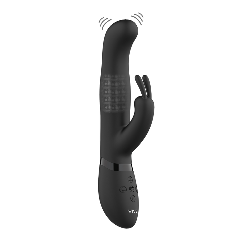 Izara - Rotating Beads Rabbit Vibrator - Black