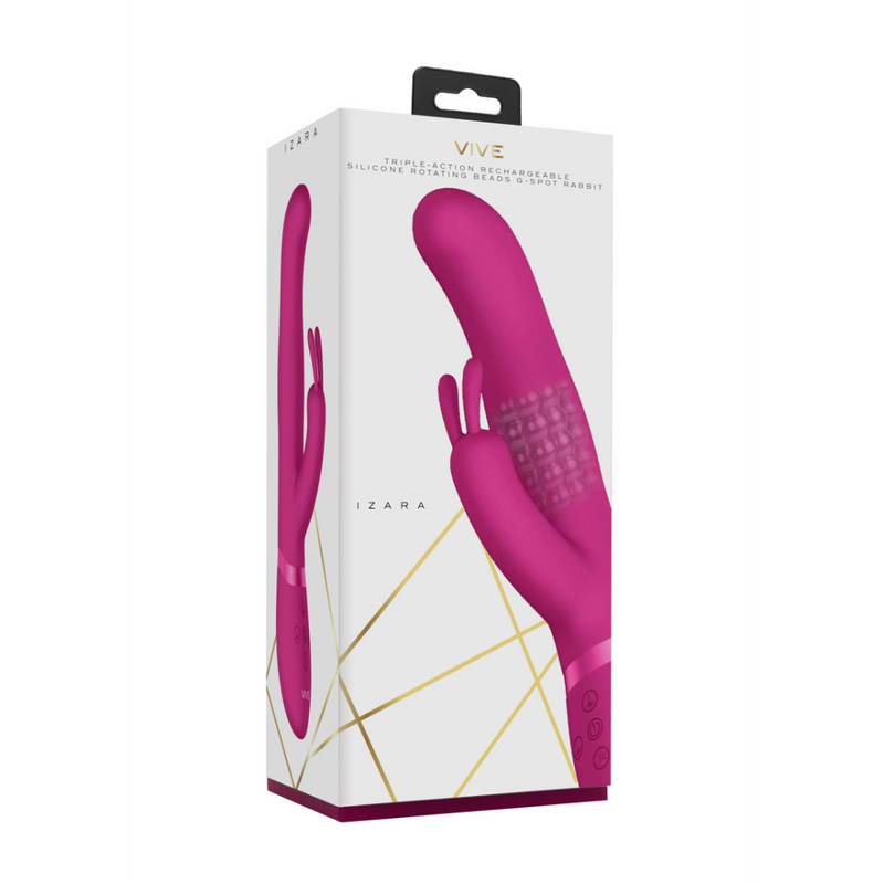 Izara - Rotating Beads Rabbit Vibrator - Pink