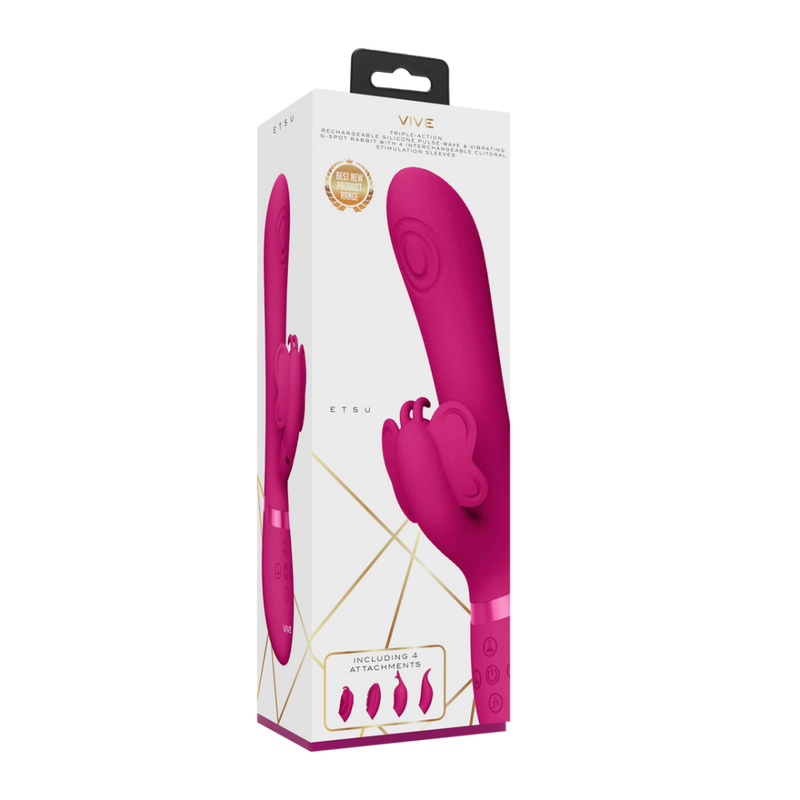 Etsu - Pulse Wave G-Spot Rabbit  Clitoral Stimulator - Pink