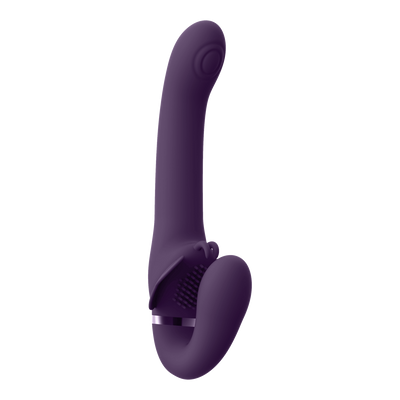 Satu - Pulse-Wave and Vibrating Strapless Strapon - Purple