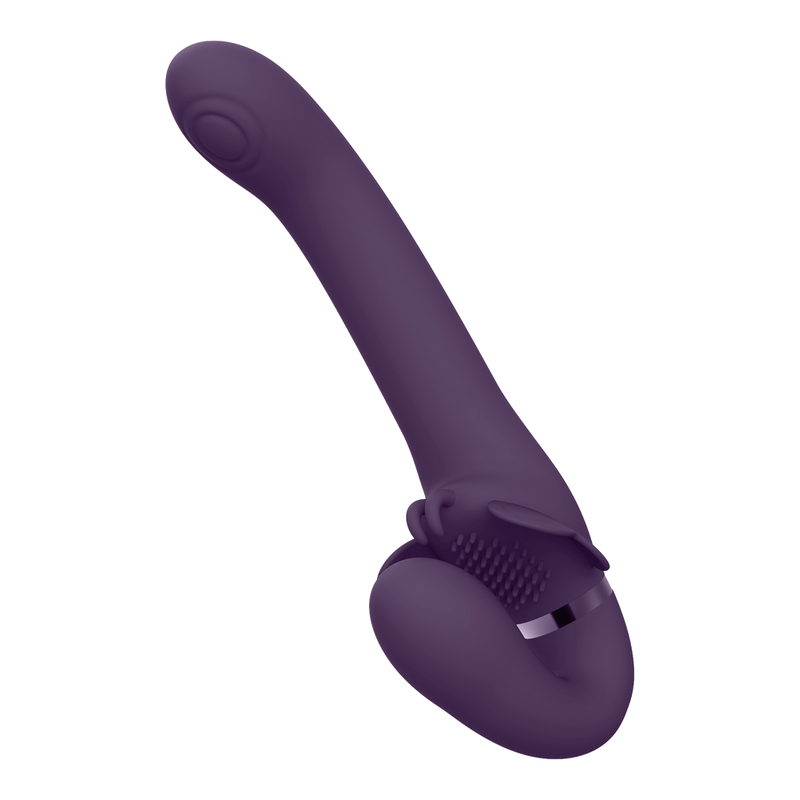 Satu - Pulse-Wave and Vibrating Strapless Strapon - Purple