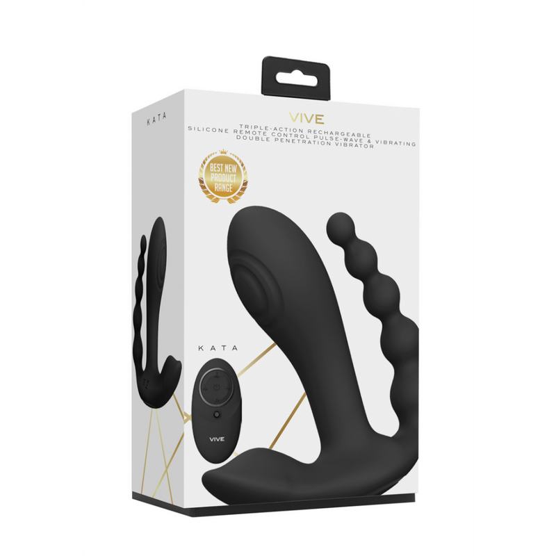 Kata - Pulse Wave  Vibrating Double Penetration Vibrator - Noir