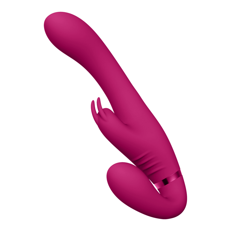 Suki - Vibrating Strapless Strap-on Rabbit - Pink