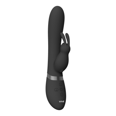 Taka - Inflatable and Vibrating Rabbit Vibrator - Black