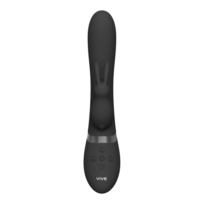 Taka - Inflatable and Vibrating Rabbit Vibrator - Black