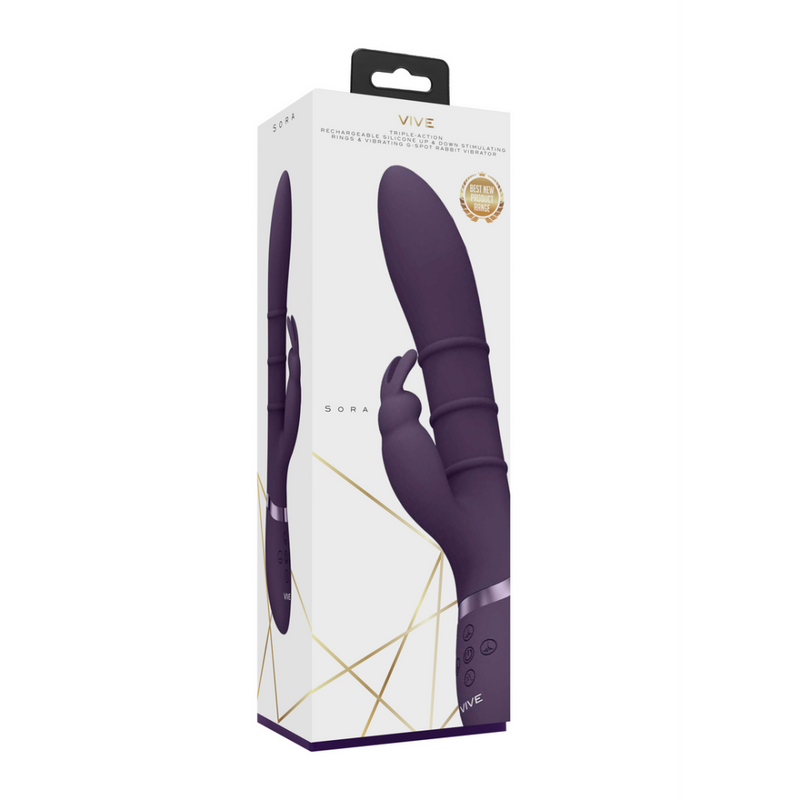 Sora - Up  Down Stimulating Rings, Vibrating G-Spot Rabbit - Purple