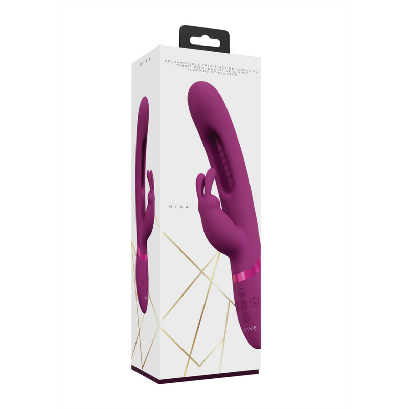 Mika - Triple Moteur - Vibrant Rabbit avec Stimulateur G-Spot Innovant à Battement - Rose