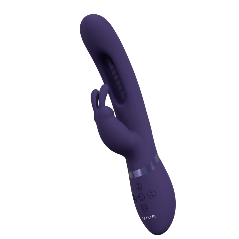 Mika - Triple Moteur - Rabbit Vibrant avec Stimulateur Innovant de Point G à Battement - Violet