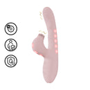 Andria - Stimulateur Clitoridien Vibrant et Tap pour le Point G avec LED - Rose