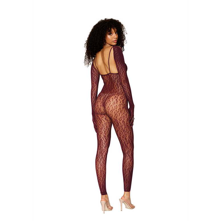 Catsuit Bodystocking and Shrug Diamond - One Size - Brown