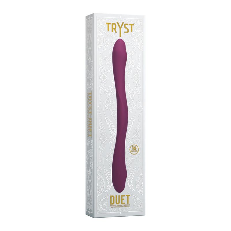 Duet - Double Ended Vibrator with Wireless Remote - Berry