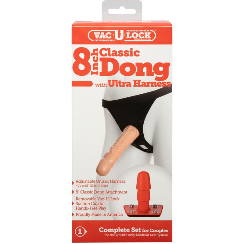 Gode classique avec harnais Ultra - 8 / 20 cm - Vanille