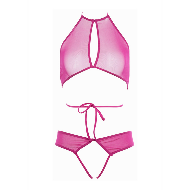 Marley - Peekaboo and Panty - L/XL - Hot Pink