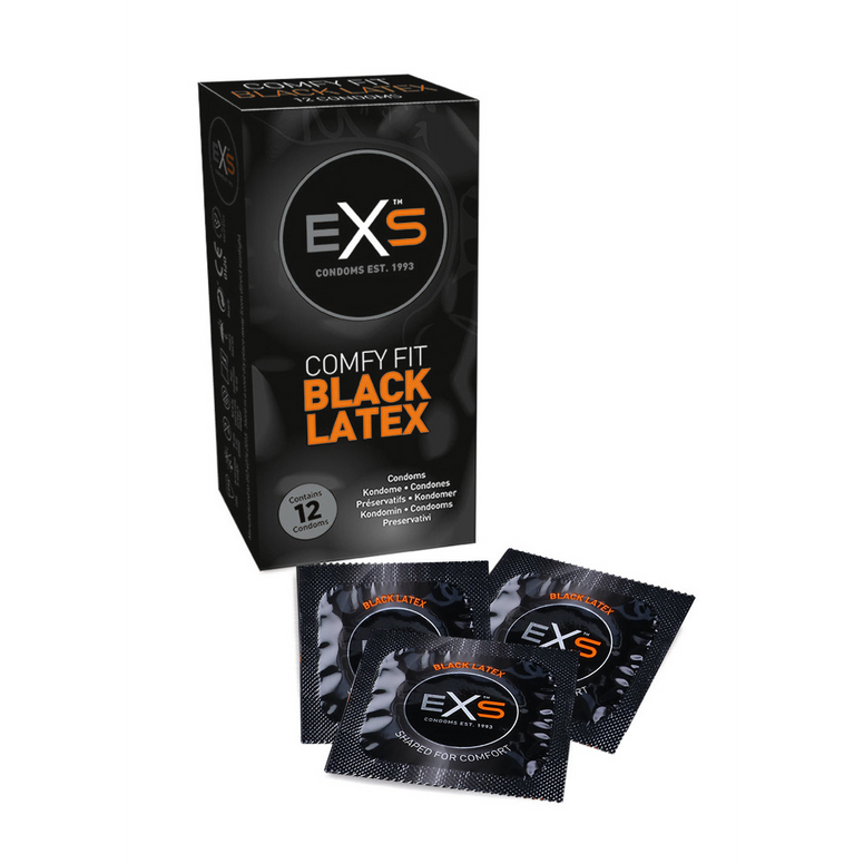 EXS Black Latex - Condoms - 12 Pieces