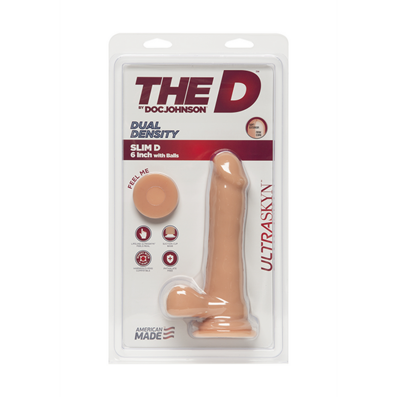 Slim D - Realistic ULTRASKYN Dildo with Balls - 6 / 15 cm