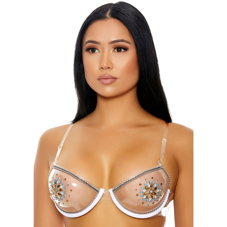 Clear The Air - Rhinestones Bra - One Size