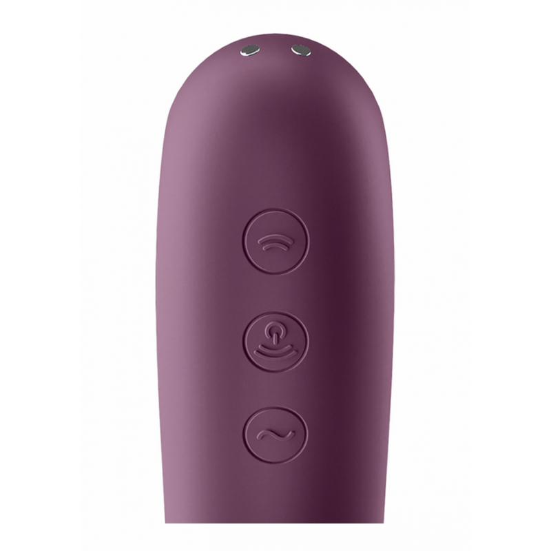 Dual Kiss - Air Pulse Vibrator - Wine Red