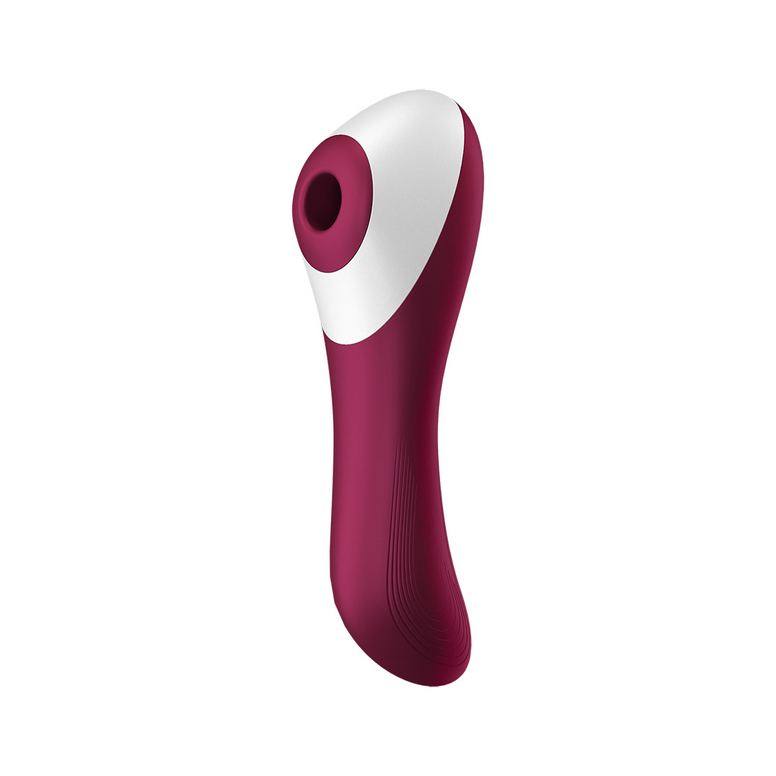 Dual Crush - Insertable Double Air Pulse Vibrator - Wine Red