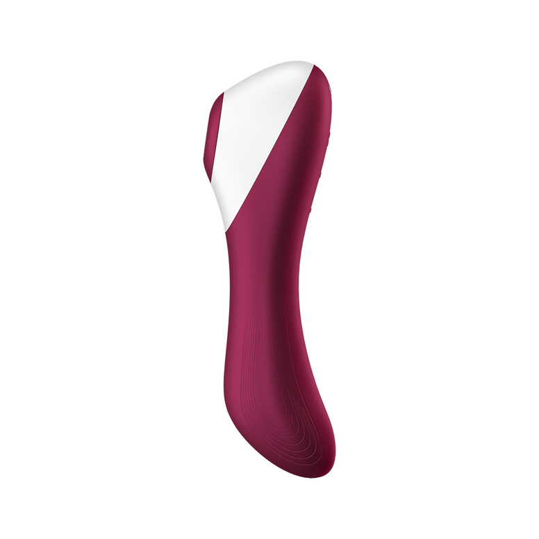 Dual Crush - Insertable Double Air Pulse Vibrator - Wine Red