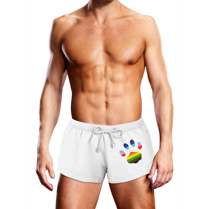 Swim Trunk White Oversized Paw - S