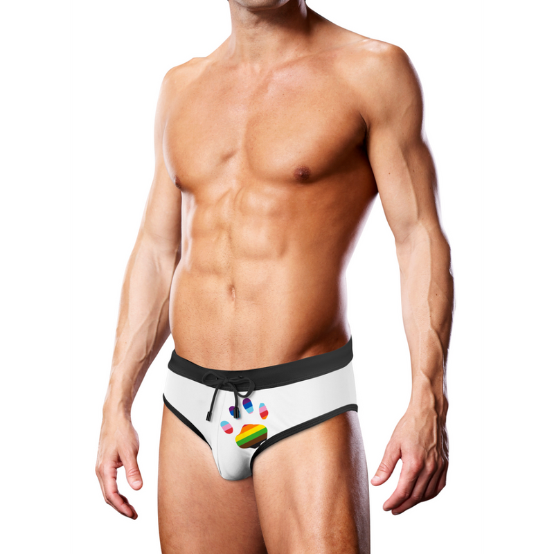 Swim Brief White Oversized Paw - S