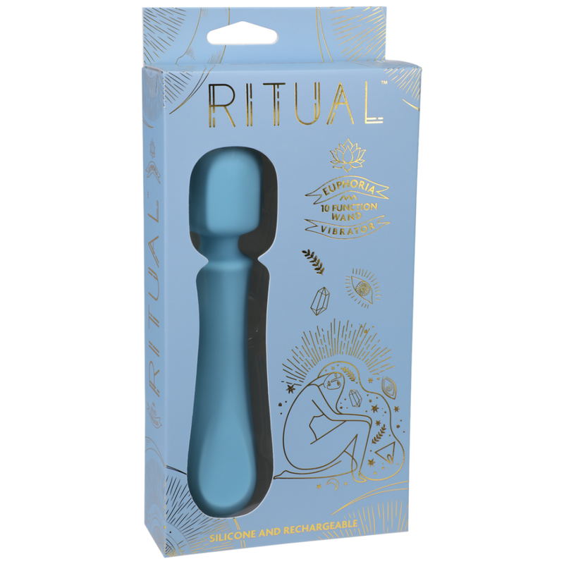 Euphoria - Rechargeable Silicone Wand Vibe - Blue