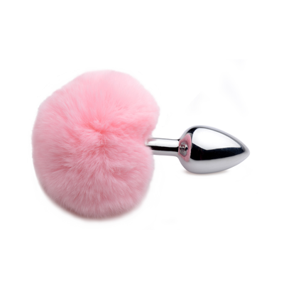 Fluffy Bunny Tail - Anal Plug - Pink