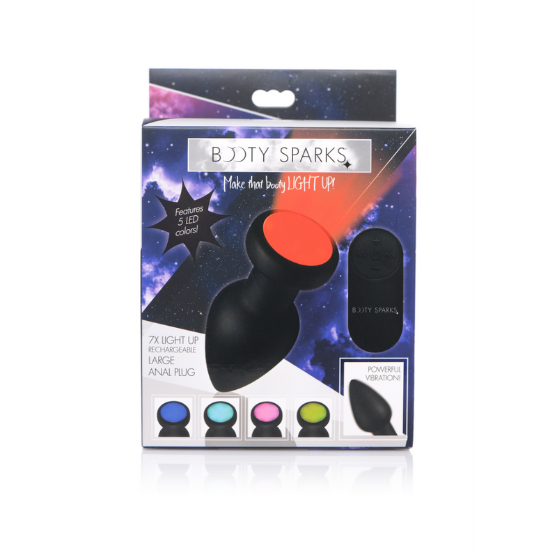 Silicone Vibrating LED Plug - Large