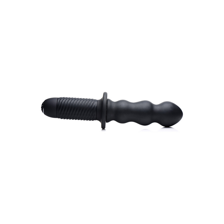 The Groove - Silicone Vibrator with Handle - Black