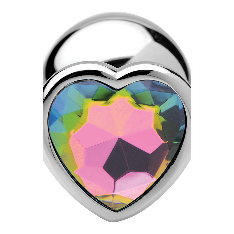 Rainbow Prism - Heart Butt Plug - Large