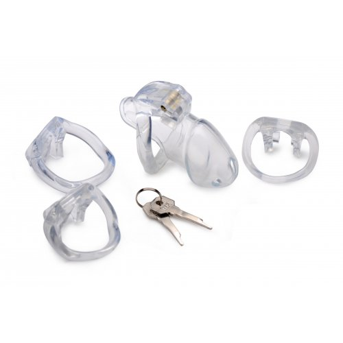 Clear Captor - Chastity Cage with Keys - Medium