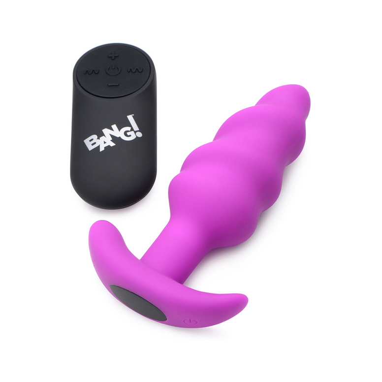 Vibrating Silicone Swirl Butt Plug with Remote Control