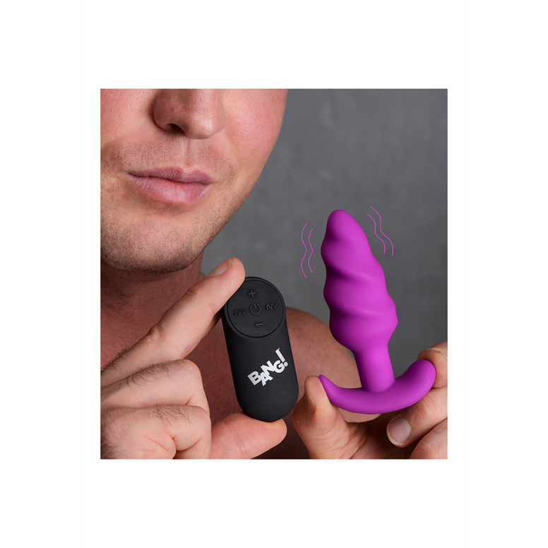 Vibrating Silicone Swirl Butt Plug with Remote Control