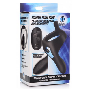 Power Taint - Silicone Cock and Ball Ring with Remote Control