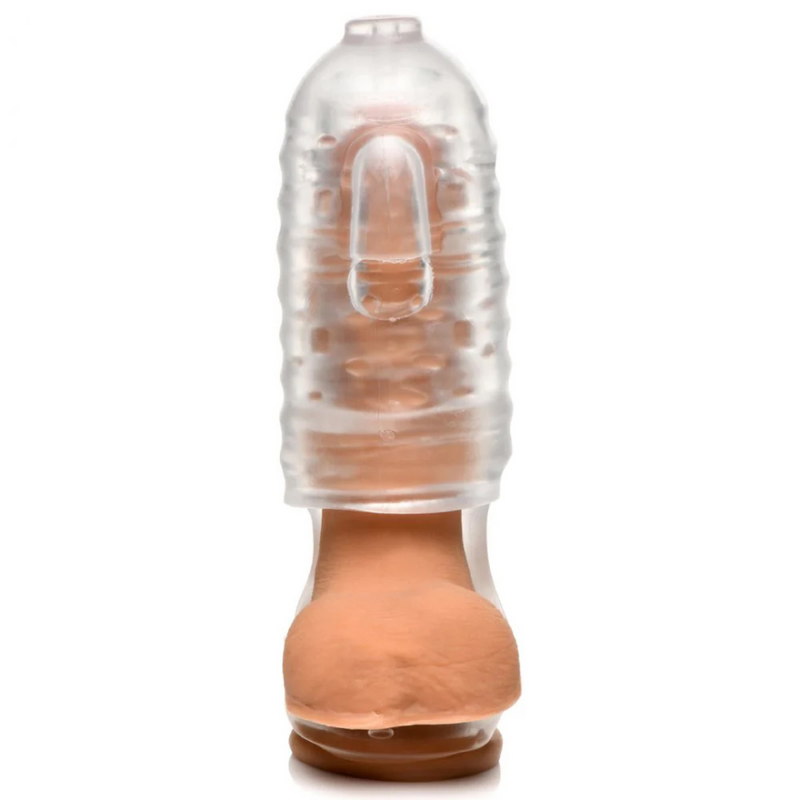 Milker TPE Masturbator with Ball Strap - Clear