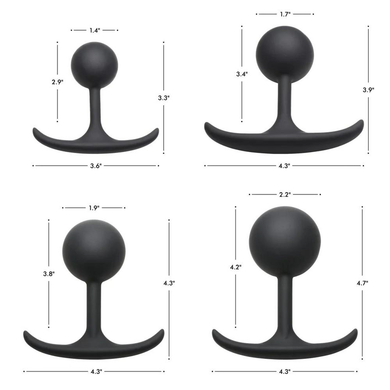 Comfort Plugs Silicone Weighted Round Plug 4.4 - Black