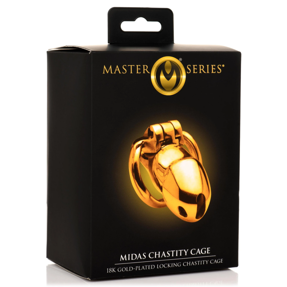 Cage de chasteté Midas Locking - Plaqué or 18 carats - Or
